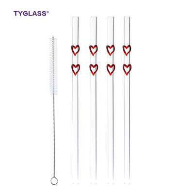 Wholesale glass straws cleaning brush custom printed glass drinking straw