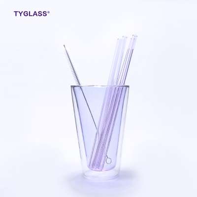 Guaranteed Quality glass straws borosilicate straight color reusable glass straw