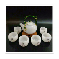 Natural white Onyx jade stone tea sets