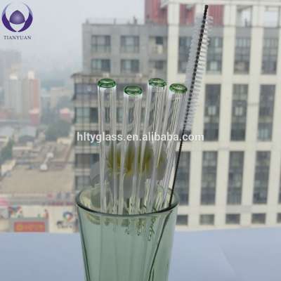 Straight glass drinking straw with Flat end