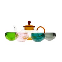 borosilicate glass teapot tea glass cup with filter green tea cup and saucer