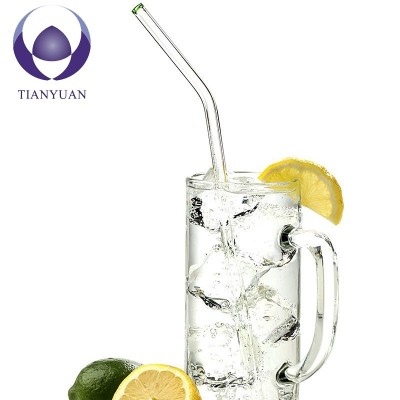 Wholesale transparent high-quality borosilicate glass straws with customizable colors and shapes