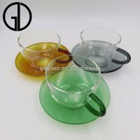 durable glass coffee glass mug colorful tea cup