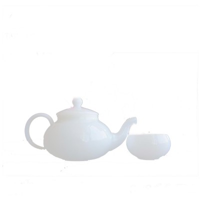 White porcelain borosilicate glass teapot set translucent glass teapot with warmer 1000ML